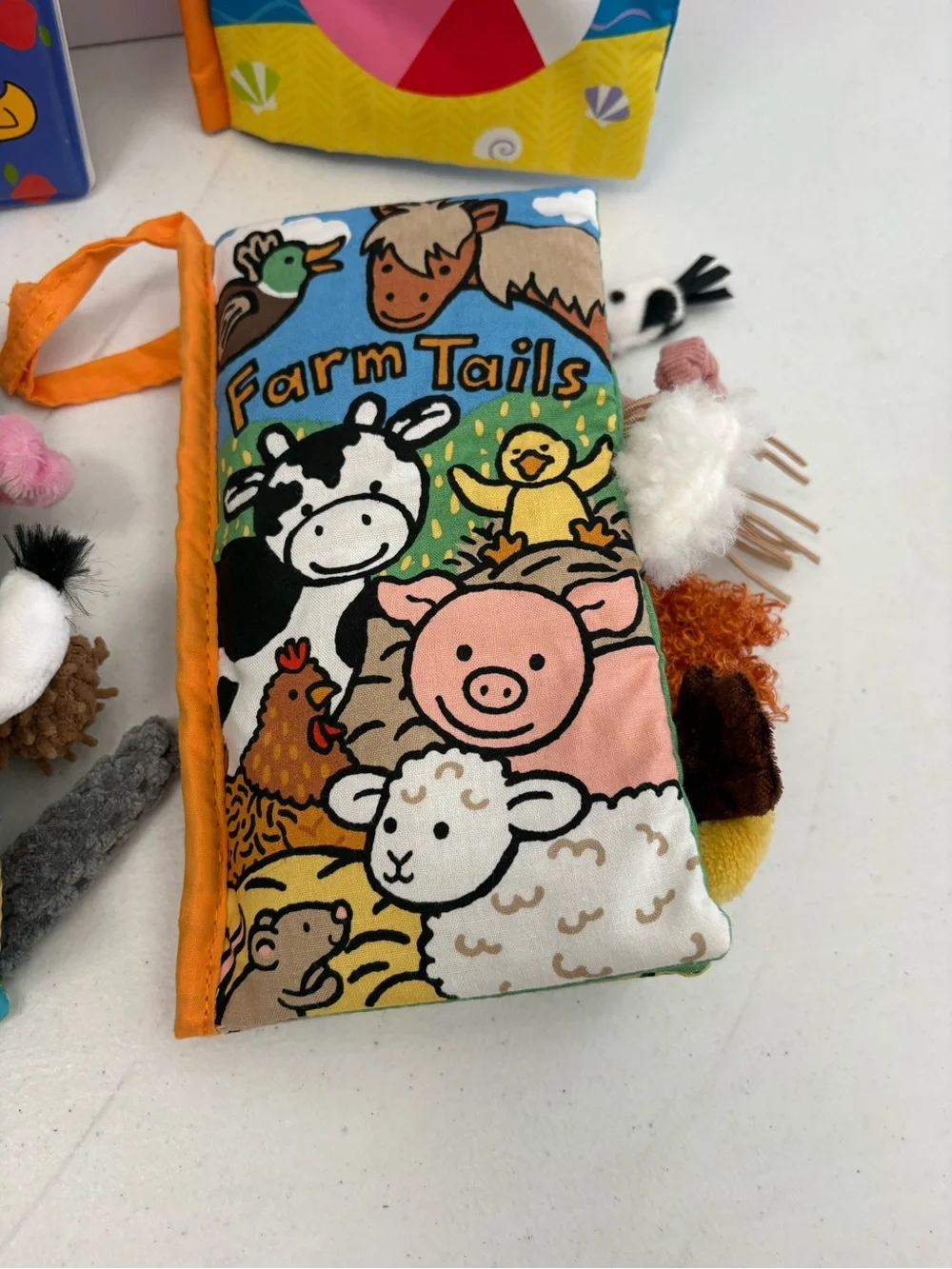 Set Of 4 Baby Soft Books Teether Sensory Assorted Brands Farm Tails Caterpillar